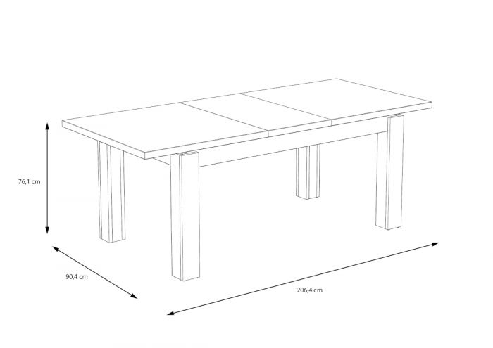Stół rozkładany  Havana  ALCT44- wymiary