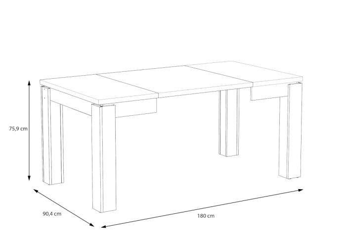 Stół rozkładany  Havana  EST45 - wymiary-